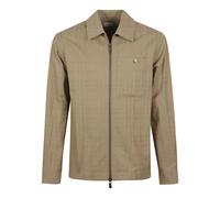 Burberry - Check Cotton Zip-Up Shirt - Homme - Vestes - Beige - Taille: L