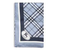 Burberry - Check Knight Stamp Silk Scarf - Femme - Accessoires - Bleu - Taille: ONE Size