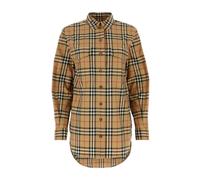 Burberry - Check Motif Cotton Shirt - Femme - Blouses et Chemises - Multicolore - Taille: 38 FR