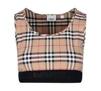 Burberry - Check Print Cropped Top - Femme - Tops - Beige - Taille: 36 FR