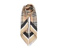 Burberry - Check Silk Scarf - Femme - Accessoires - Beige - Taille: ONE Size
