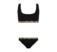 Burberry - Check Trim Bikini Top - Femme - Maillots de bain - Noir - Taille: 36 FR