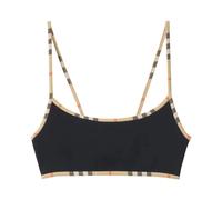 Burberry - Check Trim Bikini Top - Femme - Maillots de bain - Noir - Taille: 38 FR