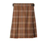 Burberry - Check Wool Midi Skirt - Femme - Jupes - Brun - Taille: 36 FR