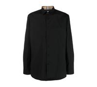Burberry - Chemise en popeline à motif monogramme - Homme - Chemises - Noir - Taille: S