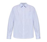 Burberry - Chemise en popeline de coton rayée coupe classique - Homme - Chemises - Bleu - Taille: L