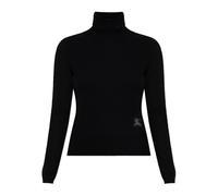 Burberry - Col roulé avec écusson logo - Femme - Pulls - Noir - Taille: 38 FR