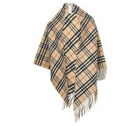 Burberry - Écharpe à Carreaux à Franges - Femme - Vestes - Beige - Taille: ONE Size