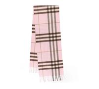 Burberry - Écharpe à franges avec motif à carreaux - Femme - Accessoires - Rose - Taille: ONE Size