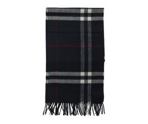 Burberry - Écharpe Cashmere Check Noire Aw25 - Homme - Accessoires - Noir - Taille: ONE Size