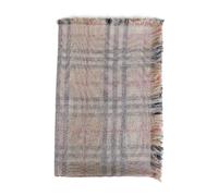 Burberry - Écharpe double épaisseur en soie et laine - Femme - Accessoires - Beige - Taille: ONE Size