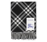 Burberry - Écharpe en Cachemire à Franges - Femme - Accessoires - Noir - Taille: ONE Size