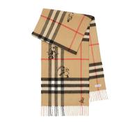 Burberry - Écharpe en cachemire Check Mates - Homme - Accessoires - Beige - Taille: ONE Size