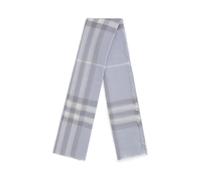 Burberry - Écharpe en laine à bords frangés - Femme - Accessoires - Bleu - Taille: ONE Size