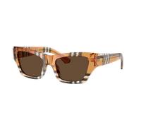 Burberry Femme Sunglass BE4441U - Couleur du Monture: Sable à carreaux, Couleur de Lentille: Marron foncé