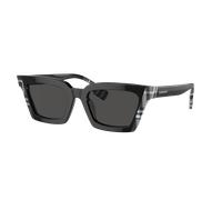Burberry Femme Sunglass Briar - Couleur du Monture: Black/Check White Black, Couleur de Lentille: Gris foncé