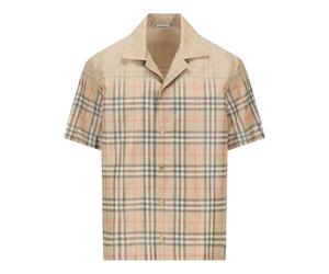 Burberry - Front Button Short Sleeve Shirt - Homme - Chemises - Beige - Taille: M