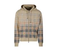 Burberry - Gradient Check Cotton Zip Sweat à capuche - Homme - Sweatshirts et sweats à capuche - Beige - Taille: S