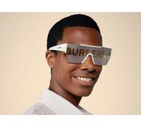 Burberry Homme Sunglass BE4291 - Couleur du Monture: Blanc, Couleur de Lentille: Gris Tampo Burberry Argent/Or2
