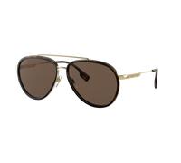 Burberry Homme Sunglass Oliver - Couleur du Monture: Or, Couleur de Lentille: Marron foncé