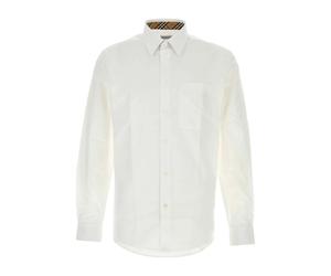 Burberry - Knight Stamp And Check Shirt - Homme - Chemises - Blanc - Taille: S