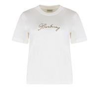 Burberry - Logo Cotton T-shirt - Femme - Tops - Blanc - Taille: 36 FR