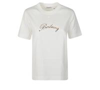 Burberry - Logo Cotton T-shirt - Femme - Tops - Blanc - Taille: 40 FR