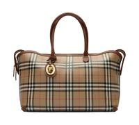 Burberry - Medium Check Zip Tote - Femme - Sacs - Beige - Taille: ONE Size