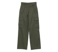 Burberry - Pantalon Cargo Gabardine à Garniture Check - Femme - Pantalons - Vert - Taille: 32 FR