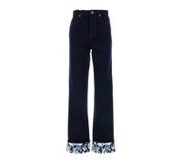 Burberry - Pantalon en denim à revers contrastants - Femme - Jeans - Bleu - Taille: W25