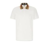 Burberry - Check Collar Polo - Homme - Tops - Blanc - Taille: L
