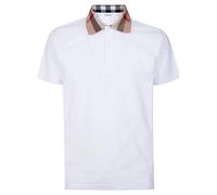 Burberry - Check Collar Polo - Homme - Tops - Blanc - Taille: S