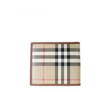 Burberry - Portefeuille bifold à motif Check - Homme - Accessoires - Beige - Taille: ONE Size