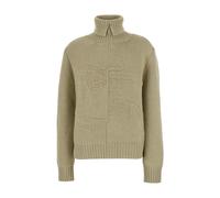 Burberry - Pull à col montant avec motif EKD - Femme - Pulls - Beige - Taille: 38 FR