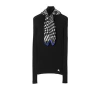 Burberry - Pull Col Roulé en Maille Côtes avec Écharpe - Femme - Pulls - Noir - Taille: 42 FR