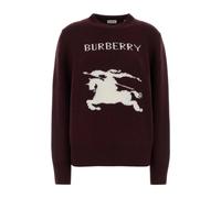Burberry - Pull en cachemire et laine avec motif chevalier - Femme - Pulls - Violet - Taille: 36 FR
