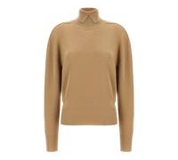 Burberry - Pull en laine à col montant - Femme - Pulls - Beige - Taille: 40 FR
