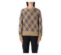 Burberry - Pull en laine mélangée mohair à carreaux - Femme - Pulls - Beige - Taille: 44 FR