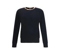 Burberry - Pull léger en laine avec motif à carreaux - Homme - Tops - Noir - Taille: L