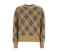 Burberry - Pull Ras du Cou Motif Argyle - Femme - Pulls - Beige - Taille: 38 FR