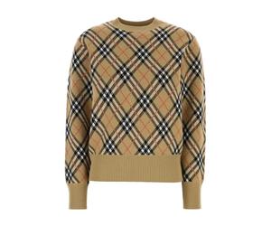 Burberry - Pull Ras du Cou Motif Argyle - Femme - Pulls - Beige - Taille: 42 FR