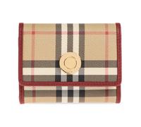 Burberry - Small Check Folding Wallet - Femme - Accessoires - Beige - Taille: ONE Size