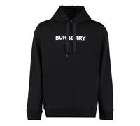 Burberry - Sweat à capuche en coton avec détails côtelés - Homme - Sweatshirts et sweats à capuche - Noir - Taille: L