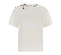 Burberry - T-shirt Frankie Bow - Femme - Tops - Blanc - Taille: 36 FR