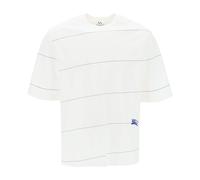 Burberry - T-shirt rayé avec broderie EKD - Homme - Tops - Blanc - Taille: 2XS
