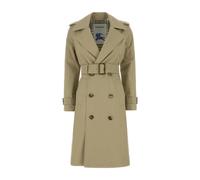 Burberry - Trench-coat en gabardine - Femme - Manteaux - Vert - Taille: 40 FR