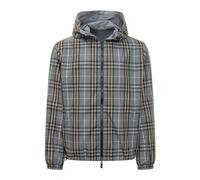 Burberry - Veste à capuche réversible à carreaux - Homme - Vestes - Bleu - Taille: M