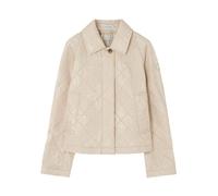 Burberry - Veste matelassée boxy à micro-piqûres check - Femme - Vestes - Beige - Taille: 38 FR