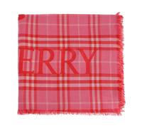Burberry - Wide EKD Check Wool Silk Scarf - unisex - Accessoires - Rose - Taille: ONE Size