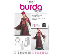 Burda 2509 Patron de Couture Costume Carnaval Carnaval de courtisane (Femme, Taille 36-50) - Level 3 Moyen